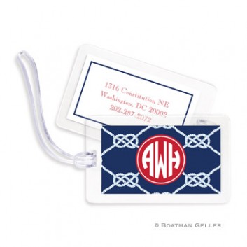 Luggage Tags - Nautical Knot Navy