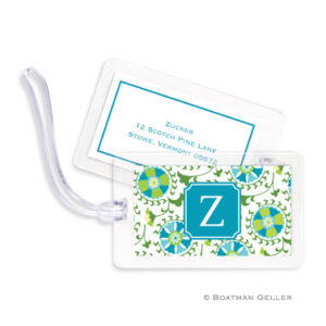 Luggage Tags - Suzani Teal