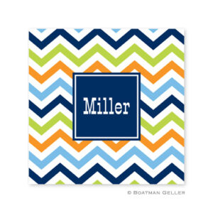 Coaster - Chevron Blue Orange & Lime