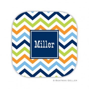 Coaster - Chevron Blue Orange & Lime