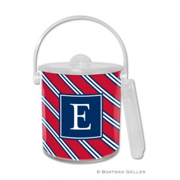 Ice Bucket - Repp Tie Red & Navy