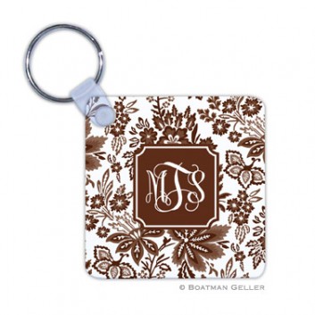 Keychain - Classic Floral Brown