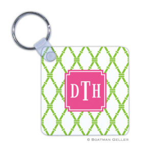 Keychain - Bamboo Green & Raspberry