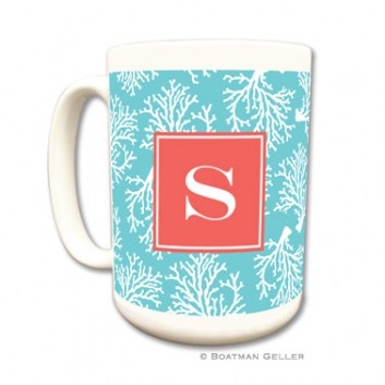 Mugs - Coral Repeat Teal