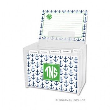 Recipe Box - Anchors Navy