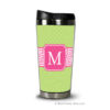 Travel Tumbler - Greek Key Band Pink