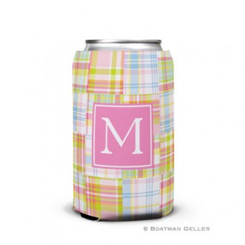 Koozie - Madras Patch Pink