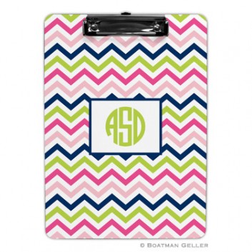 Clipboard - Chevron Pink Navy & Lime