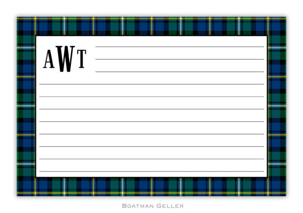 Recipe Cards - Black Watch Plaid