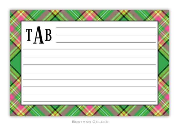 Recipe Cards - Preppy Plaid