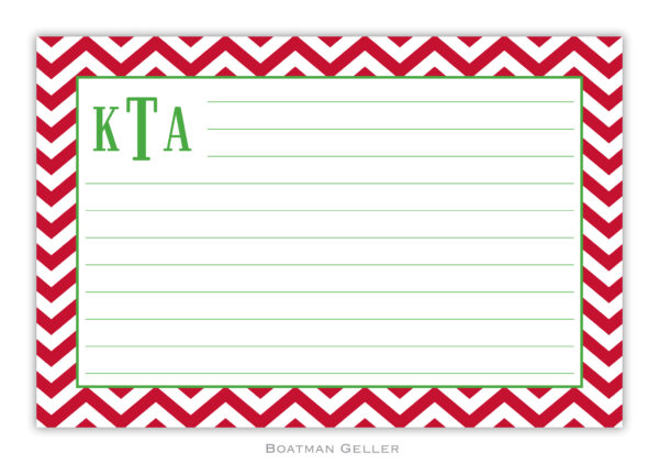 Recipe Cards - Chevron Red