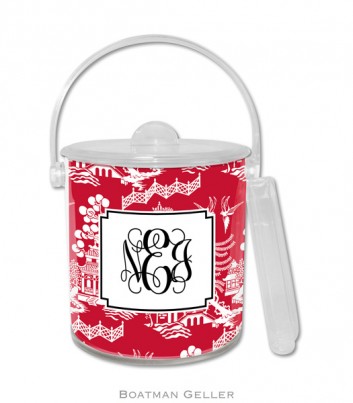 Ice Bucket - Chinoiserie Red