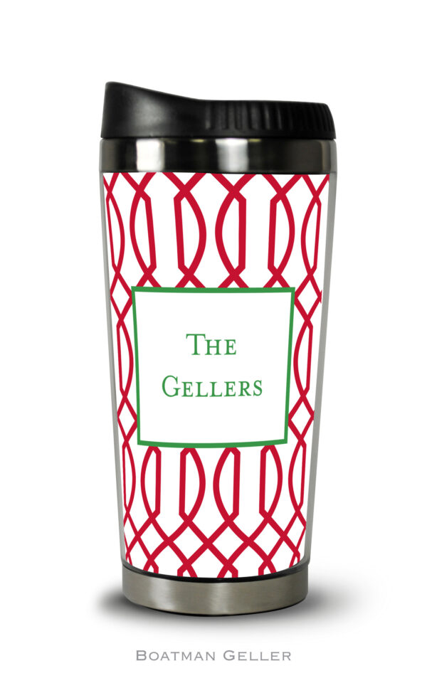 Travel Tumbler - Trellis Reverse Cherry