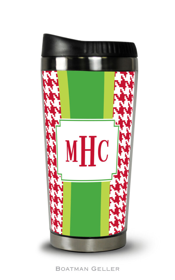 Travel Tumbler - Alex Houndstooth Red